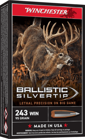 Winchester Ammo SBST243A Ballistic Silvertip 243 Win 95 gr Rapid Controlled Expansion Polymer Tip 20rd Box