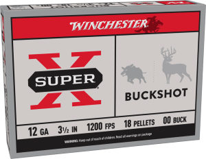 Winchester Ammo XB12L00 Super X  12 Gauge 3.50" 18 Pellets 00 Buck Shot 5 Bx