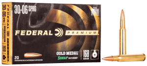 Federal GM3006M Premium Gold Medal 30-06Springfield 168gr Sierra MatchKing BTHP 20rd Box