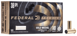 Federal GM38A Premium Gold Medal 38Special 148gr Lead Wadcutter 50rd Box