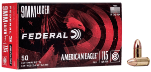 Federal AE9DP American Eagle Handgun 9mmLuger 115gr Full Metal Jacket 50rd Box