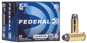 Federal C45LCA Champion Training 45Colt 225gr Semi Wadcutter Hollow Point 20rd Box