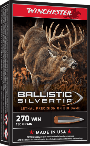 Winchester Ammo SBST270 Ballistic Silvertip 270 Win 130 gr Rapid Controlled Expansion Polymer Tip 20rd Box