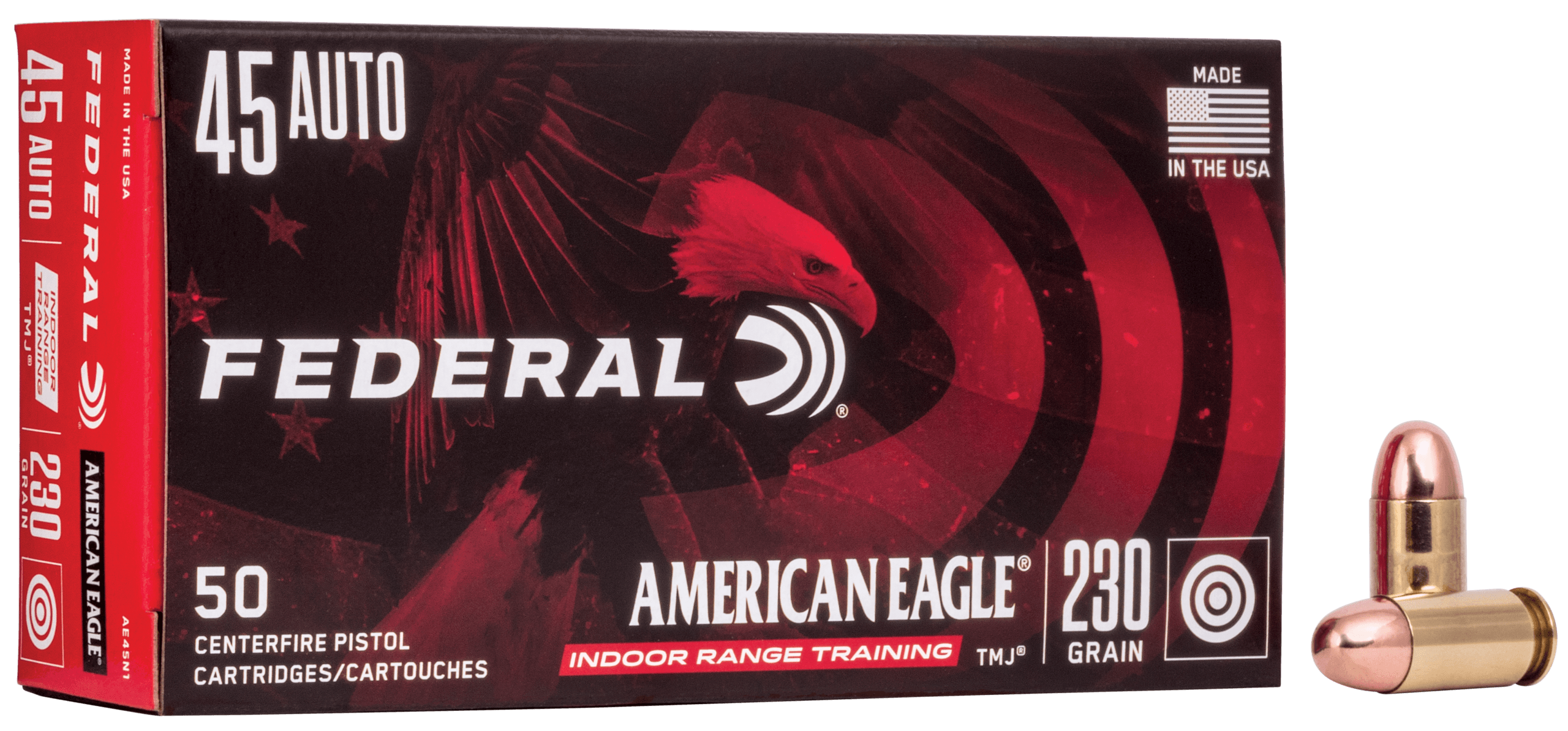 Federal AE45N1 American Eagle IRT 45ACP 230gr Total Metal Jacket 50rd Box