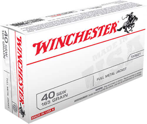 Winchester Ammo USA40SW USA 40S&W 165gr Full Metal Jacket Flat Nose 50 Per Box/10 Case - Image 2