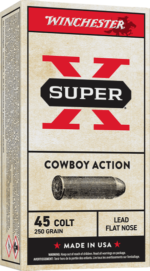 Winchester Ammo USA45CB Super X Cowboy Action 45 Colt 250 gr Lead Flat Nose 50rd Box