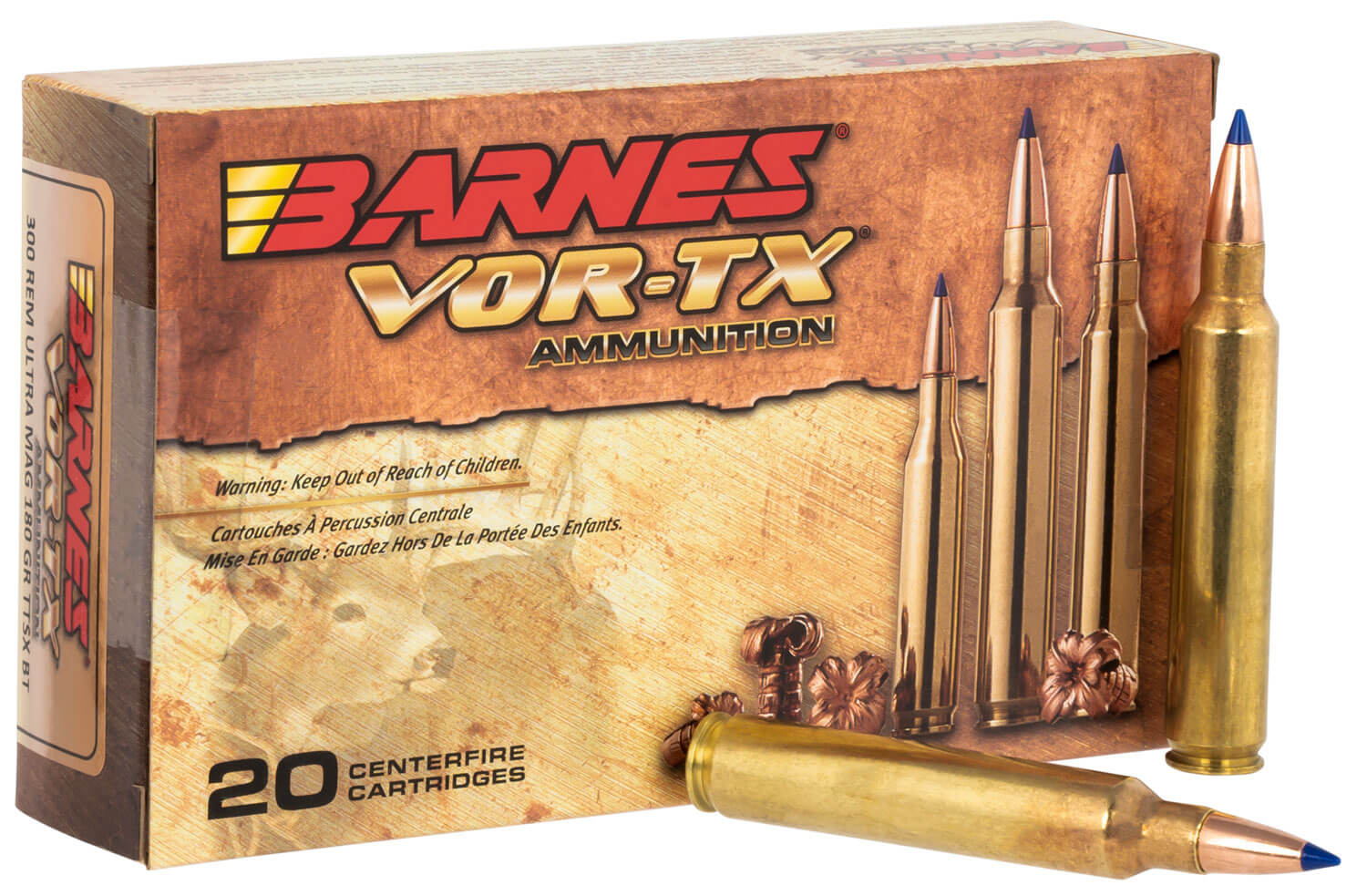 Barnes Bullets 21539 VOR-TX Rifle 300RUM 180gr Tipped TSX Boat Tail 20rd Box - Image 2