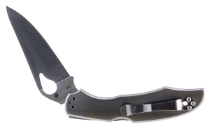 Spyderco BY03P2 Byrd Cara Cara 2 3.75" Folding Spear Point Plain 8Cr13MoV SS Blade Stainless Steel Handle Includes Pocket Clip