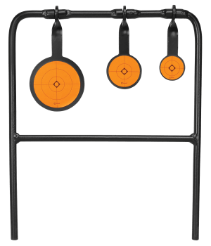 Caldwell 147072 Plink n Swing Triple Spin Target Rimfire Pistol/Rifle Steel Black/Orange Impact Enhancement Motion 1.75"/2.5"/3.5"