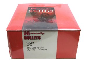 Hornady 400421 HAP  10mm Auto .400 180 gr Hollow Point 500rd Box/ 2 Case