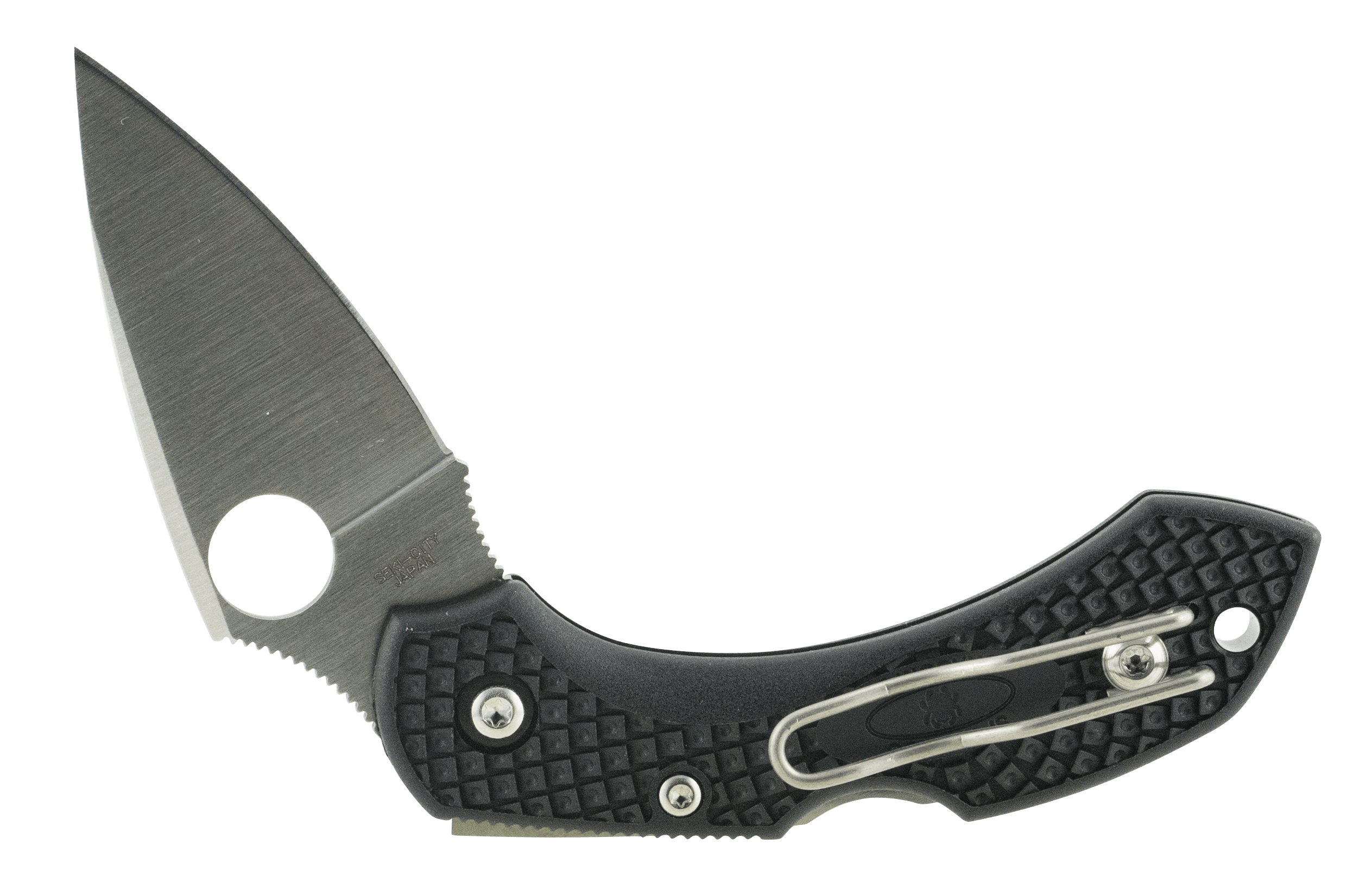 Spyderco C28PBK2 Dragonfly 2 2.25" Folding Clip Point Plain VG-10 SS Blade Black FRN Handle Includes Pocket Clip