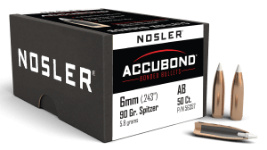 Nosler 56357 AccuBond  6mm .243 90 gr Spitzer Point/ 50rd Box