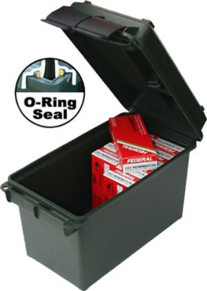 MTM Case-Gard AC50C11 Ammo Can  50 Cal Rifle Forest Green Polypropylene