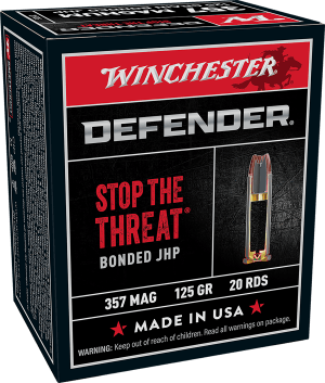 Winchester Ammo S357MPDB Defender 357 Mag 125 gr Bonded Jacket Hollow Point 20rd Box