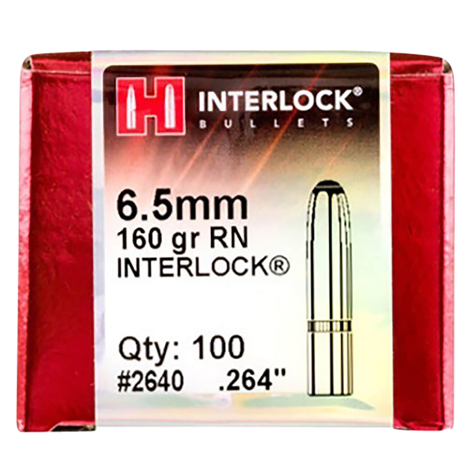 Hornady 2640 InterLock 6.5mm .264 160 gr Round Nose 100rd Box/ 15 Case - Image 2