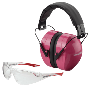 Champion Targets 40624 Eyes & Ears Combo 26 dB Over the Head Pink/Black Adult