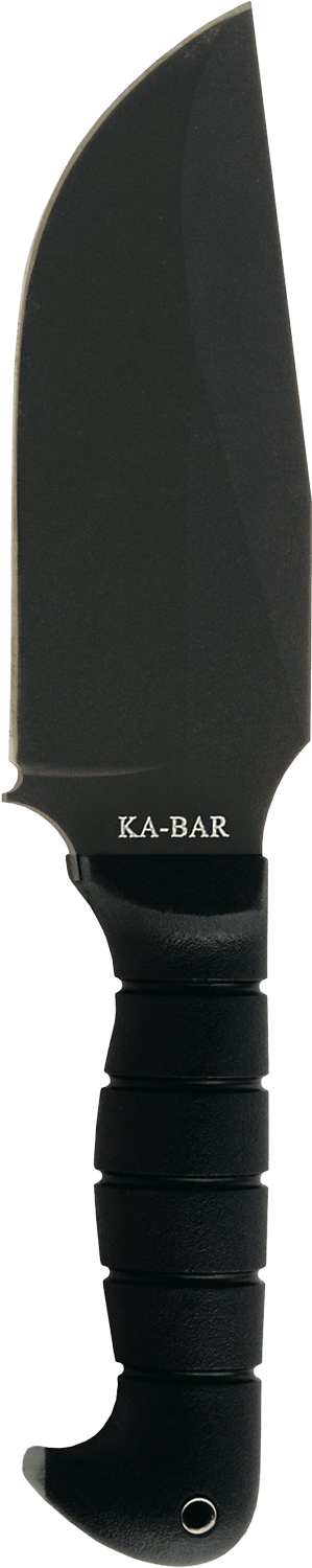 Ka-Bar 1278 Warthog Heavy Duty 6.75" Fixed Clip Point Plain Black SK-5 High Carbon Blade TPR Black Handle