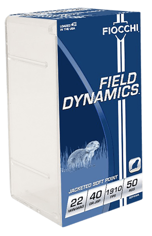 Fiocchi 22FWMA Field Dynamics Performance 22 WMR 40 gr Jacketed Soft Point (JSP) 50rd Box