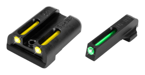 TruGlo TG131ST2Y TFO  Black | Green Tritium & Fiber Optic Front Sight Yellow Tritium & Fiber Optic Rear Sight