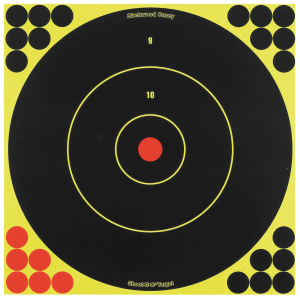 Birchwood Casey 34012 Shoot-N-C Self-Adhesive Paper Air Rifle/Centerfire Rifle/Rimfire Rifle Black/Yellow 200+ yds Bullseye Includes Pasters 5 Pack