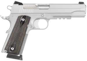 Sig Sauer 1911R45SSSCA 1911 *CA Compliant Full Size Frame 45 ACP 8+1 5 Black Carbon Steel Barrel Serrated Stainless Steel Slide Stainless Steel Frame w/Beavertail & Picatinny Rail Blackwood Grip No Safety Right Hand"
