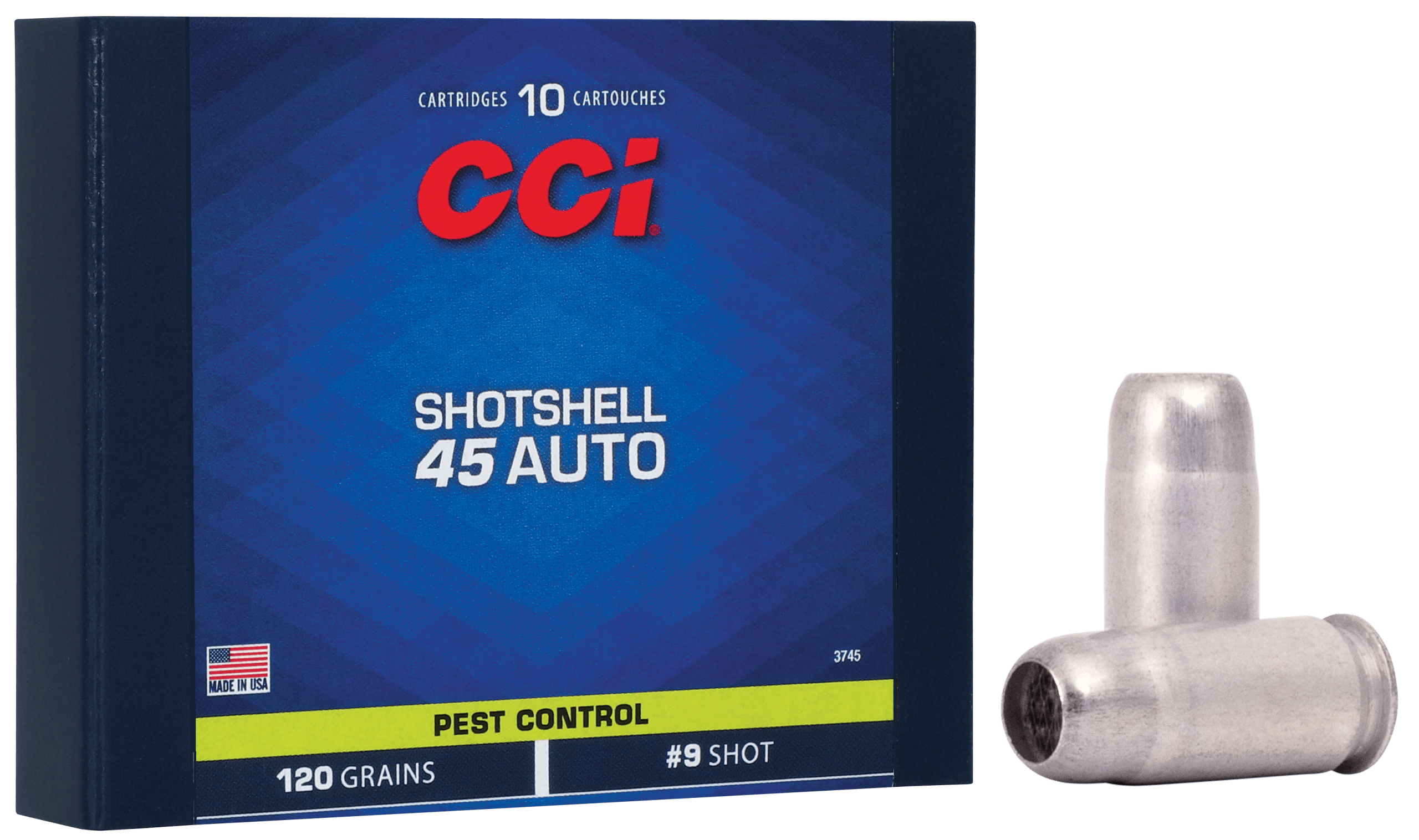 CCI 3745 Pest Control Shotshell 45 ACP 120 gr Shotshell #9 Shot 10rd Box