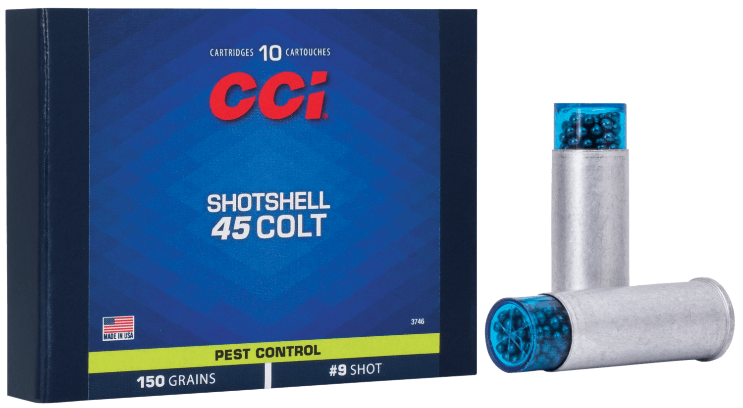 CCI 3746 Pest Control Shotshell 45 Colt 150 gr Shotshell #9 Shot 10rd Box