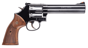 Smith & Wesson 150908 Model 586 Classic 357 Mag or 38 S&W Spl +P Blued Carbon Steel 6 Barrel  6rd  Cylinder & Square Butt L-Frame  Wood Grip With S&W Medallions"