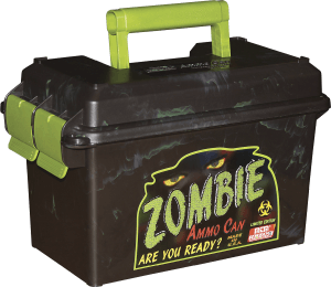 MTM Case-Gard AC50Z Ammo Can 50 Cal Rifle Black w/Zombie Green Accents Polypropylene