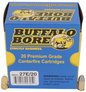 Buffalo Bore Ammunition 27E20 Standard Pressure Strictly Business 380 ACP 100 gr Hard Cast Flat Nose (HCFN) 20rd Box