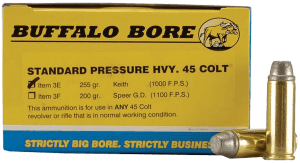 Buffalo Bore Ammunition 3E20 Standard Pressure Strictly Business 45 Colt (LC) 255 gr Gas Checked Soft Cast 20rd Box