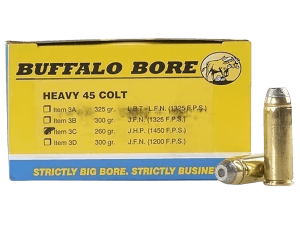 Buffalo Bore Ammunition 3C20 Heavy Strictly Business 45 Colt (LC) +P 260 gr Jacketed Hollow Point (JHP) 20rd Box