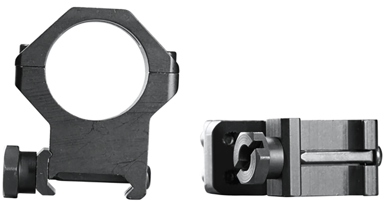 Weaver Mounts 48362 Skeleton Rings Four-Hole Black Anodized Aluminum 1" Tube Extra High Weaver Mount - Image 2