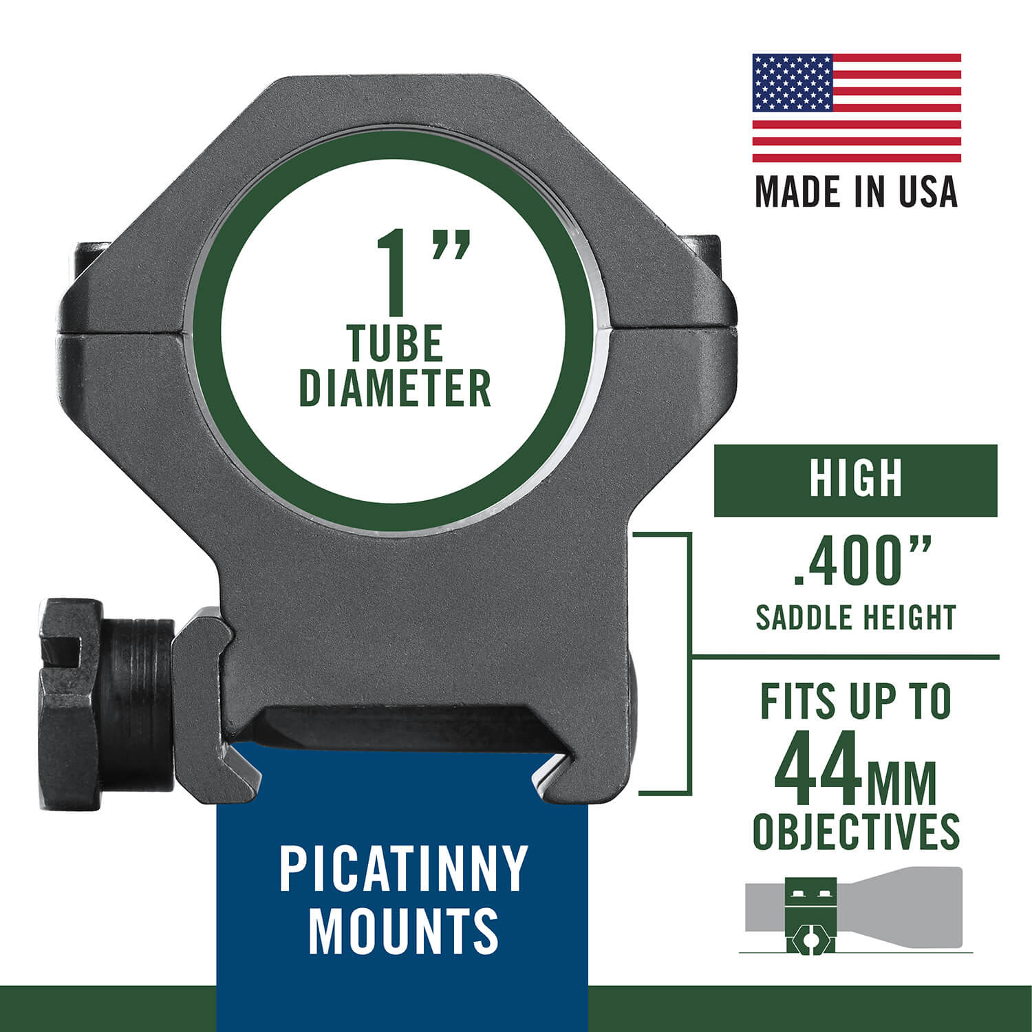 Weaver Mounts 99689 Picatinny Six-Hole 1" High Black Anodized Aluminum - Image 3