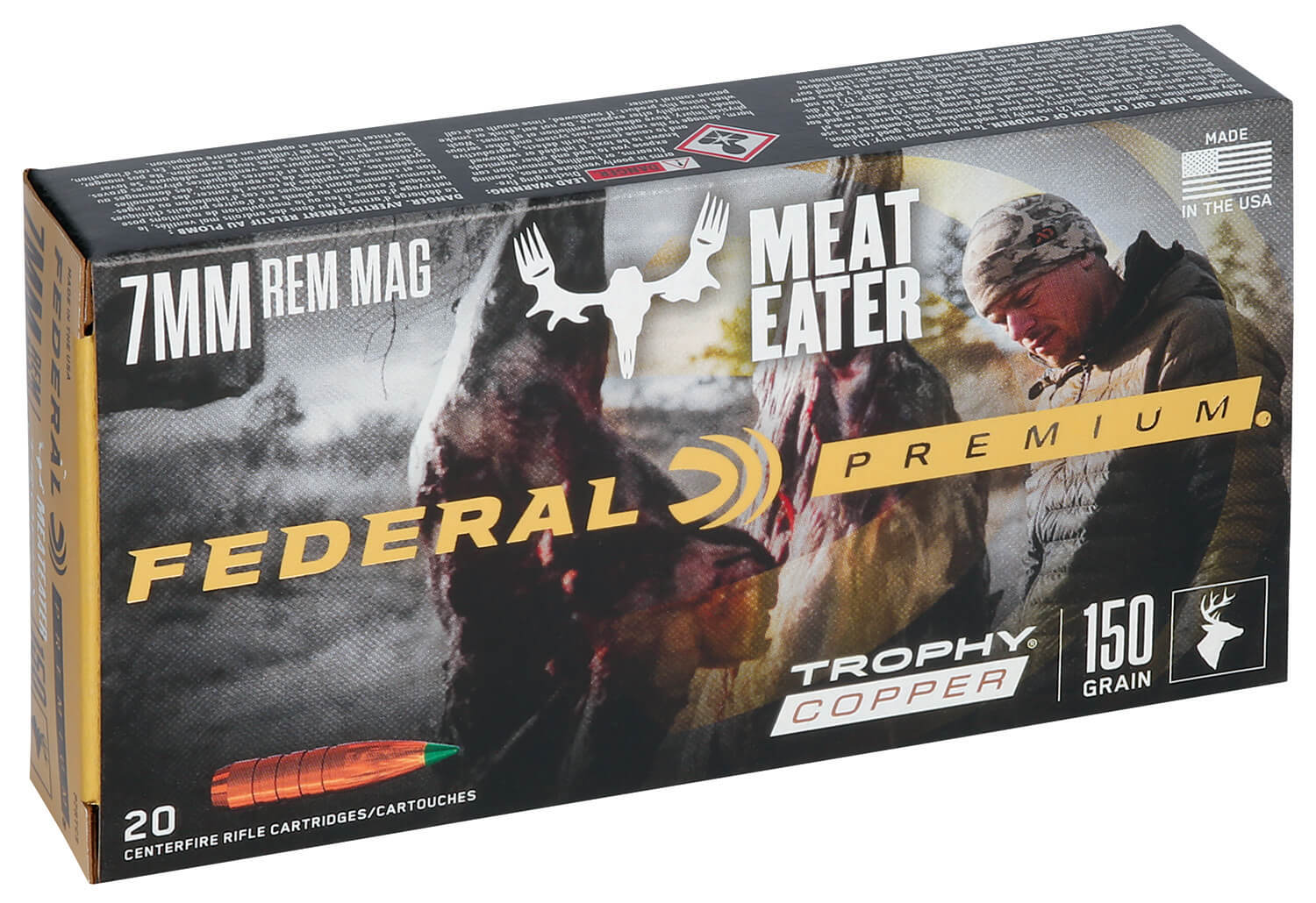 Federal P7RTC3 Premium 7mm Rem Mag 150 gr Trophy Copper (TC) 20rd Box - Image 2