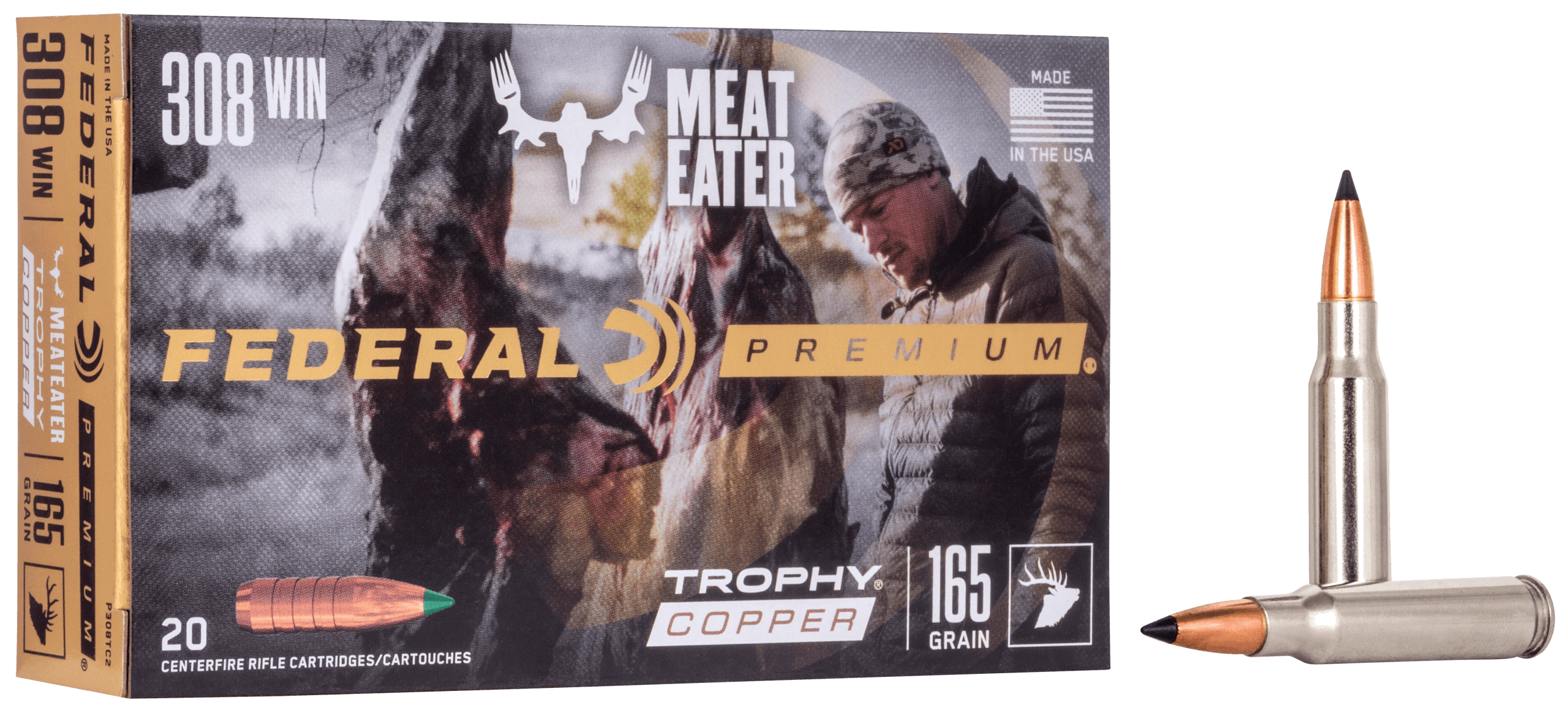 Federal P308TC2 Premium 308 Win 165 gr Trophy Copper (TC) 20rd Box