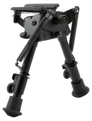 Harris Bipods BRS Swivel BR Swivel Stud 6-9" Black Steel/Aluminum Rubber Feet