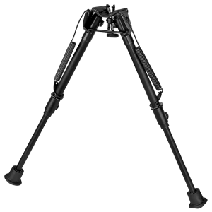 Harris Bipods L1A2 Non-Swivel L Swivel Stud 9-13" Black Steel/Aluminum Rubber Feet