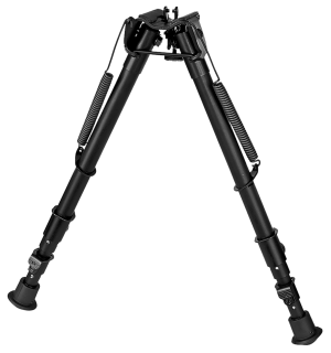 Harris Bipods 251A2 Non-Swivel 25 Swivel Stud 12-25" Black Steel/Aluminum Rubber Feet