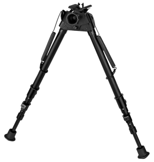 Harris Bipods 25CS Swivel 25C Swivel Stud 13.50-27" Black Steel/Aluminum Rubber Feet