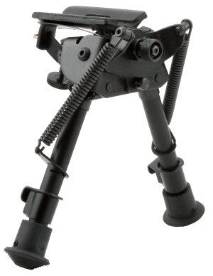 Harris Bipods BRMS Swivel BR Swivel Stud 6-9" Black Steel/Aluminum Notched Legs Rubber Feet