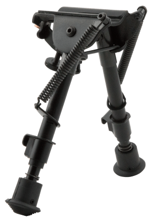 Harris Bipods BRM1A2 Non-Swivel BR Swivel Stud 6-9" Black Steel/Aluminum Notched Legs Rubber Feet