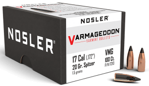 Nosler 17210 Varmageddon  17 Cal .172 20 gr Flat Base Tipped/ 100rd Box