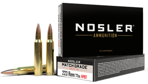 Nosler 60011 Match Grade 223 Rem 77 gr Custom Competition Hollow Point Boat-Tail (CCHPBT) 20rd Box