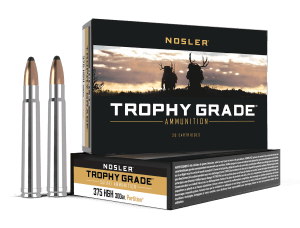 Nosler 40606 Trophy Grade Safari  375H&HMag 300gr Nosler Spitzer Partition 20 Per Box/10 Case