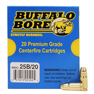 Buffalo Bore Ammunition 25B20 Heavy Strictly Business 357 Sig 125 gr Full Metal Jacket Flat Nose (FMJFN) 20rd Box
