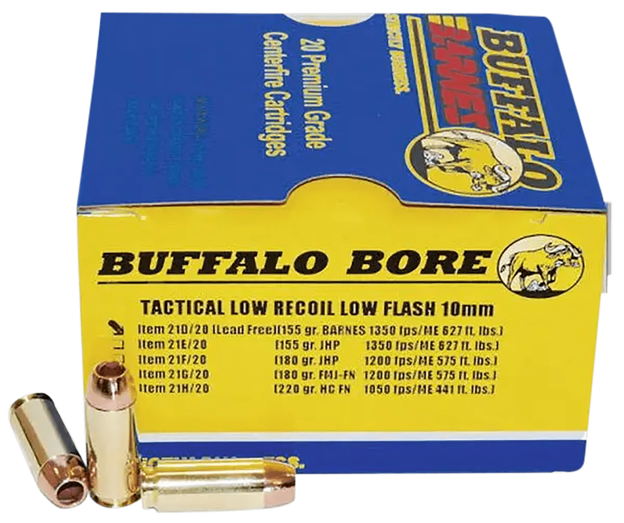 Buffalo Bore Ammunition 21D20 Buffalo-Barnes Strictly Business 10mm Auto 155 gr Barnes TAC-XP Lead Free 20rd Box