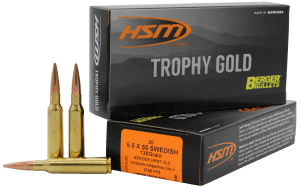 HSM 65X55130VLD Trophy Gold Extended Range 6.5x55 Swedish 130 gr Berger Hunting VLD Match (BHVLDM) 20rd Box