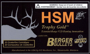 HSM 3006210VL Trophy Gold Extended Range 30-06 Springfield 210 gr Berger Hunting VLD Match (BHVLDM) 20rd Box
