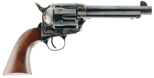 Taylors & Company 550857 1873 Gunfighter 357 Mag Caliber with 5.50 Blued Finish Barrel 6rd Capacity Blued Finish Cylinder Color Case Hardened Finish Steel Frame & Walnut Army Size Grip"